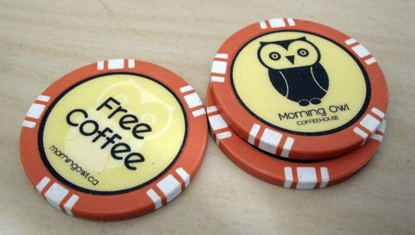 Morning Owl Free Coffee Poker Chips