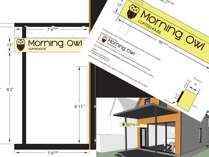 Morning Owl Store Front Signage