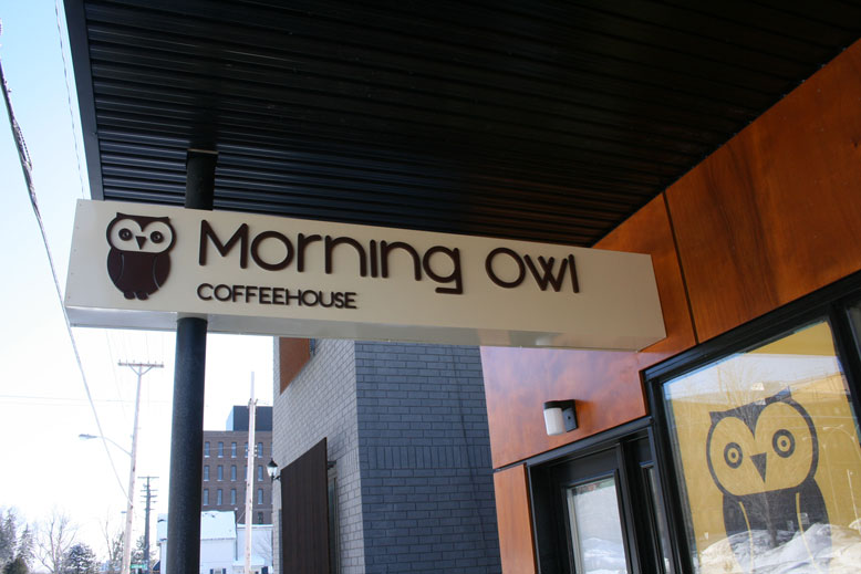 Morning Owl Store Front Signage