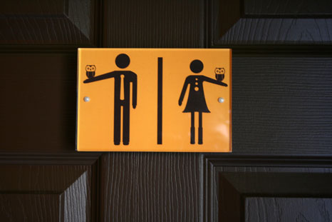 Morning Owl Restroom Sign